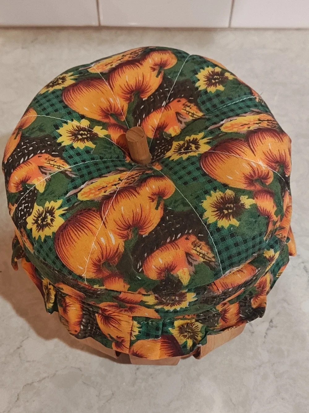 Vtage Longaberger 1997 Pumpkin Basket with Liner, prot, & Lid,  Diameter Opening